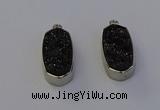 NGP6902 10*22mm - 12*25mm freeform plated druzy quartz pendants