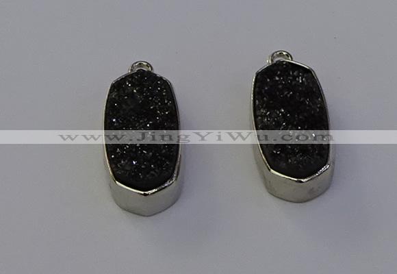 NGP6902 10*22mm - 12*25mm freeform plated druzy quartz pendants
