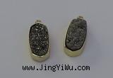 NGP6907 10*22mm - 12*25mm freeform plated druzy quartz pendants