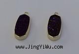 NGP6912 10*22mm - 12*25mm freeform plated druzy quartz pendants