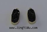 NGP6913 10*22mm - 12*25mm freeform plated druzy quartz pendants
