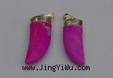 NGP7025 12*35mm - 14*40mm horn white howlite turquoise pendants