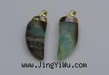 NGP7036 12*35mm - 14*40mm horn amazonite pendants wholesale