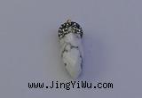 NGP7078 12*30mm - 15*35mm faceted bullet white howlite turquoise pendants
