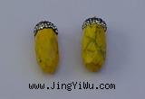 NGP7079 12*30mm - 15*35mm faceted bullet white howlite turquoise pendants