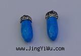 NGP7082 12*30mm - 15*35mm faceted bullet white howlite turquoise pendants
