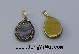 NGP7151 20*25mm freeform druzy agate pendants wholesale