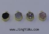 NGP7165 12*15mm plated druzy agate pendants wholesale