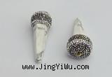 NGP7168 20*50mm faceted cone white howlite turquoise pendants