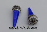 NGP7175 20*50mm faceted cone white howlite turquoise pendants