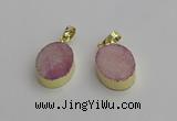 NGP7198 15*20mm oval druzy quartz pendants wholesale