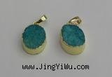 NGP7199 15*20mm oval druzy quartz pendants wholesale