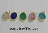NGP7203 15*20mm oval druzy quartz pendants wholesale