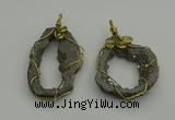 NGP7343 40*55mm - 45*50mm freeform plated druzy agate pendants