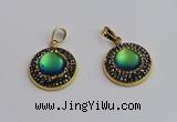 NGP7360 20mm - 22mm flat round glass pendants wholesale