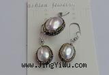 NGP7398 15*18mm - 18*22mm oval shell pearl jewelry sets