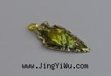 NGP7409 22*30mm - 25*40mm arrowhead plated obsidian pendants