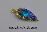 NGP7411 22*30mm - 25*40mm arrowhead plated obsidian pendants