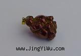 NGP7419 25*35mm - 35*40mm nuggets plated agate pendants