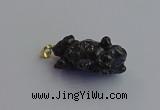 NGP7424 25*35mm - 35*40mm nuggets plated agate pendants