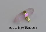 NGP7442 12*45mm sticks rose quartz pendants wholesale