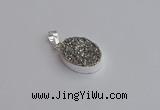 NGP7505 15*20mm oval plated druzy agate gemstone pendants