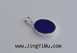 NGP7509 15*20mm oval plated druzy agate gemstone pendants