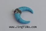 NGP7527 35*38mm horn white howlite pendants wholesale
