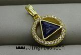 NGP7598 13mm coin lapis lazuli gemstone pendants wholesale