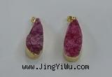 NGP8504 15*33mm - 17*40mm flat teardrop druzy agate pendants