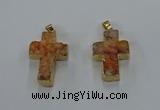 NGP8533 22*30mm - 25*35mm cross druzy agate pendants wholesale