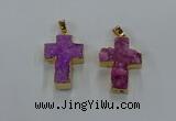 NGP8535 22*30mm - 25*35mm cross druzy agate pendants wholesale