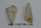 NGP8593 13*40mm - 20*35mm triangle druzy agate pendants wholesale