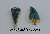 NGP8599 13*40mm - 20*35mm triangle druzy agate pendants wholesale