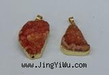 NGP8616 25*30mm - 28*40mm freeform druzy agate pendants wholesale