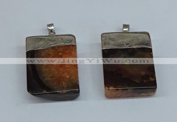 NGP8678 26*36mm rectangle druzy agate pendants wholesale