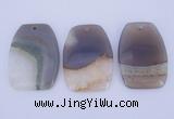 NGP912 5PCS 40*55mm flat drum agate druzy geode gemstone pendants