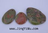 NGP939 5PCS 30-50mm*35-65mm freeform unakite gemstone pendants