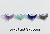 NGP9704 10*14mm moon-shaped  mixed gemstone pendants wholesale