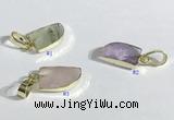 NGP9714 11*15mm horn-shaped  mixed gemstone pendants wholesale