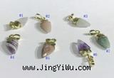 NGP9723 9*15mm arrowhead-shaped  mixed gemstone pendants wholesale