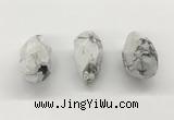 NGP9803 22*35mm - 25*40mm faceted nuggets white howlite pendants