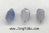 NGP9807 22*35mm - 25*40mm faceted nuggets blue lace agate pendants