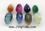 NGP9815 22*35mm - 25*40mm faceted nuggets mixed druzy geode agate pendants