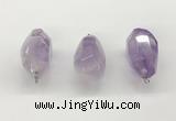 NGP9820 22*35mm - 25*40mm faceted nuggets lavender amethyst pendants