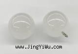 NGP9840 20mm round white jade gemstone pendants