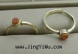 NGR1039 4mm coin plated druzy agate rings wholesale