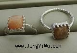 NGR1066 8*8mm square moonstone gemstone rings wholesale