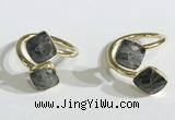 NGR1082 8mm faceted square labradorite gemstone rings wholesale