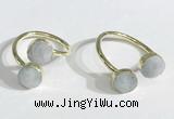 NGR1085 8mm coin aquamarine gemstone rings wholesale